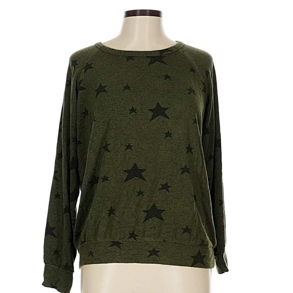 Buffalo David Bitton Green Star Print Top